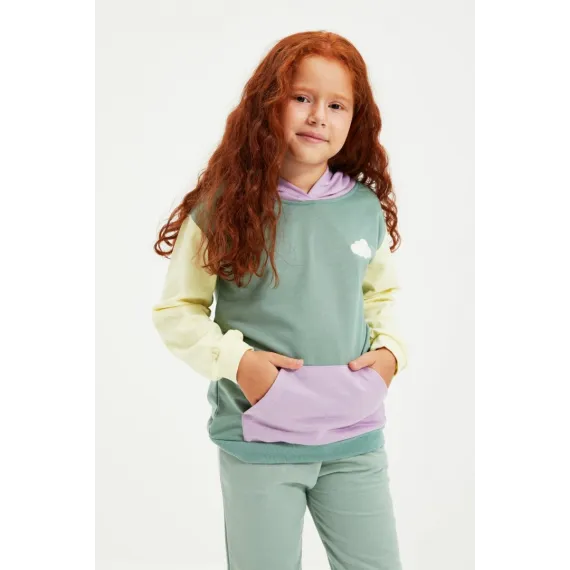 Свитшот тонкий TRENDYOLKIDS, Цвет: Бирюзовый, Размер: 6-7 лет