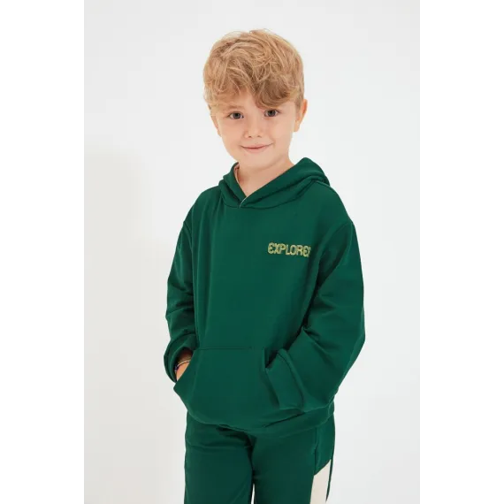 Свитшот тонкий TRENDYOLKIDS, Цвет: Зеленый, Размер: 6-7 лет