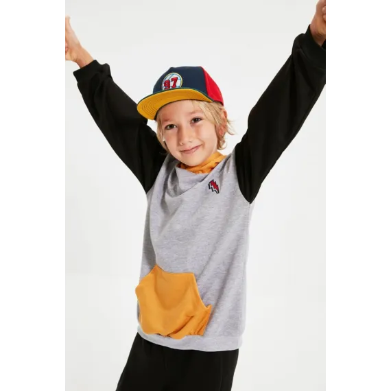Свитшот тонкий TRENDYOLKIDS, Цвет: Серый, Размер: 7-8 лет, изображение 3