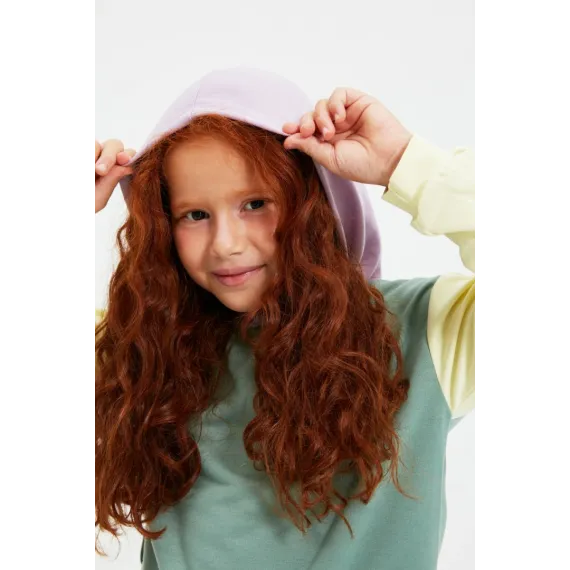 Свитшот тонкий TRENDYOLKIDS, Цвет: Бирюзовый, Размер: 6-7 лет, изображение 2