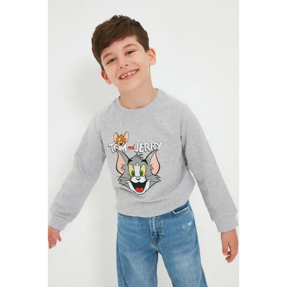 Свитшот толстый TRENDYOLKIDS, Цвет: Серый, Размер: 5-6 лет