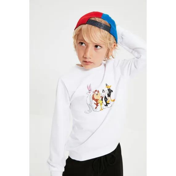 Свитшот тонкий TRENDYOLKIDS, Цвет: Белый, Размер: 5-6 лет, изображение 2