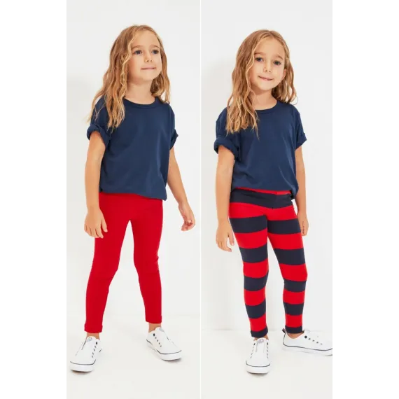 Леггинсы 2 шт. TRENDYOLKIDS, Цвет: Красный, Размер: 7-8 лет