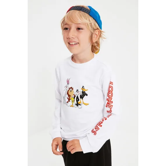 Свитшот тонкий TRENDYOLKIDS, Цвет: Белый, Размер: 4-5 лет