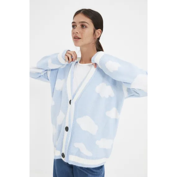 ⠀Кардиган TRENDYOLMILLA, Цвет: Голубой, Размер: S, изображение 2