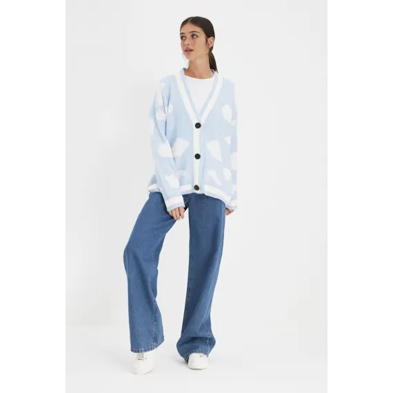 ⠀Кардиган TRENDYOLMILLA, Цвет: Голубой, Размер: S, изображение 3