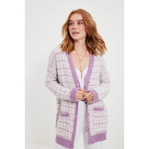 Kardigan TRENDYOLMILLA, Reňk: Melewşe, Ölçeg: M/L, 2 image