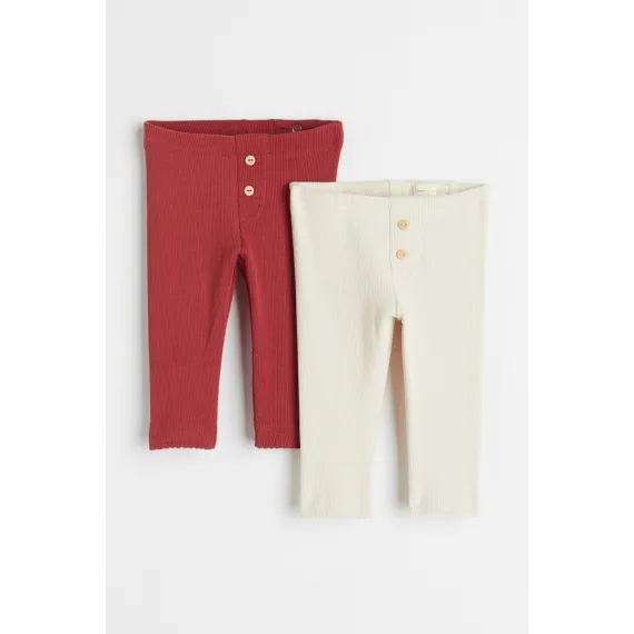 Штаны 2 шт. H&M, Цвет: Красный, Размер: 2-3 года
