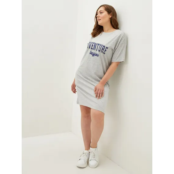 Платье LC Waikiki, Цвет: Серый, Размер: 3XL, изображение 5
