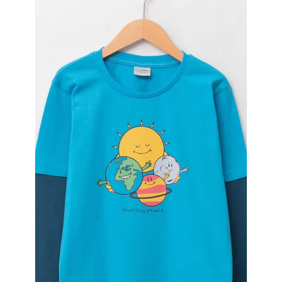 Футболка LC Waikiki, Цвет: Голубой, Размер: 5-6 лет, изображение 3