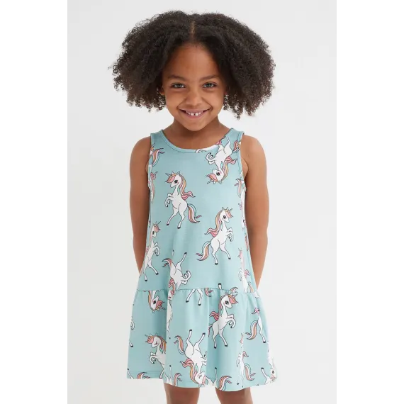 Платье H&M, Цвет: Бирюзовый, Размер: 6-8 лет
