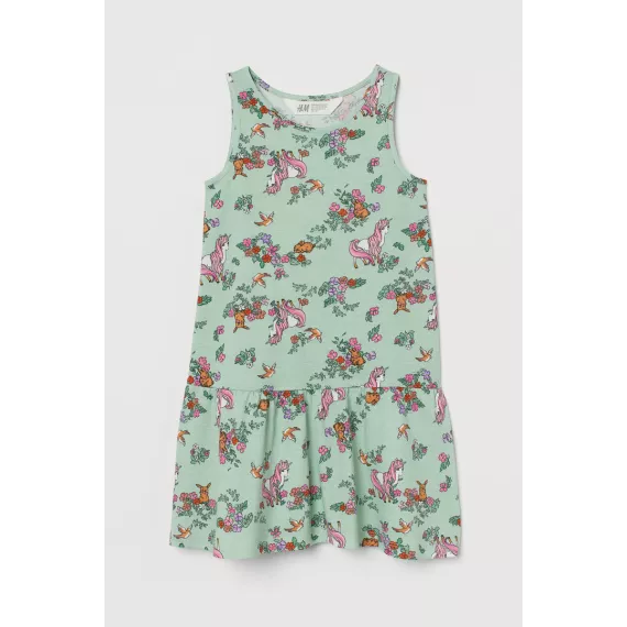 ⠀Платье H&M, Цвет: Зеленый, Размер: 8-10 лет, изображение 2