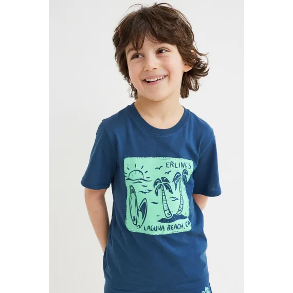 Футболка H&M, Цвет: Темно-синий, Размер: 6-8 лет