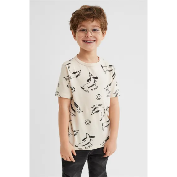Футболка H&M, Цвет: Бежевый, Размер: 6-8 лет