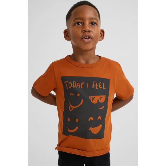 ⠀Футболка H&M, Цвет: Коричневый, Размер: 6-8 лет