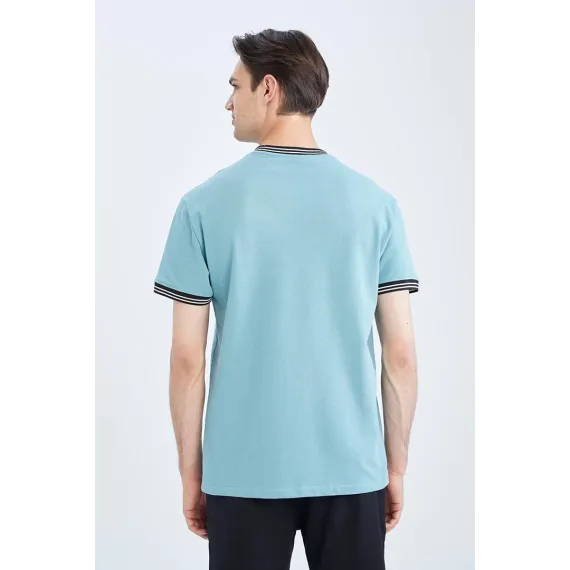 Erkekler üçin futbolka DeFacto, Reňk: Ýaşyl, Ölçeg: 2XL, 4 image