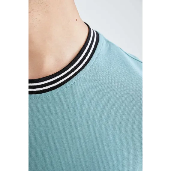 Erkekler üçin futbolka DeFacto, Reňk: Ýaşyl, Ölçeg: 2XL, 3 image