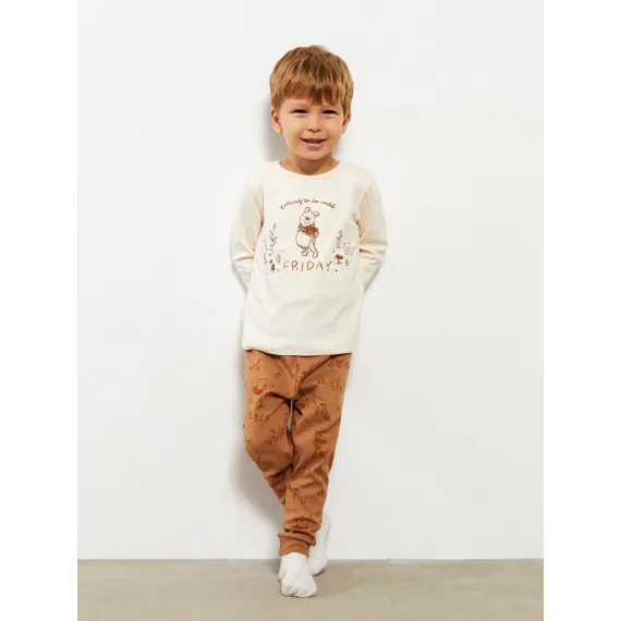 Пижамный комплект LC Waikiki, Цвет: Коричневый, Размер: 5-6 лет