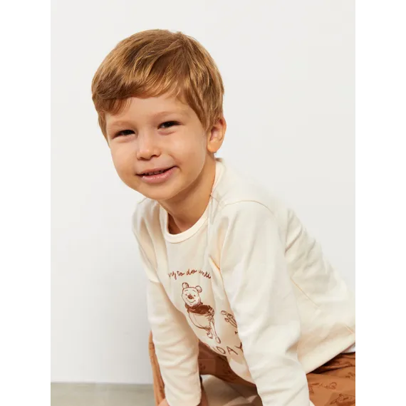 Пижамный комплект LC Waikiki, Цвет: Коричневый, Размер: 5-6 лет, изображение 3