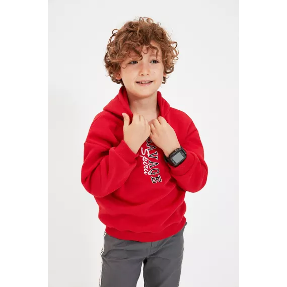 Свитшот толстый TRENDYOLKIDS, Цвет: Красный, Размер: 5-6 лет, изображение 3