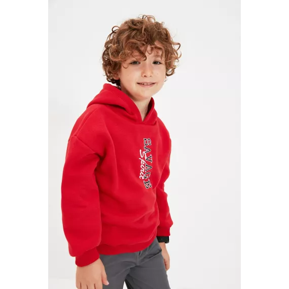 Свитшот толстый TRENDYOLKIDS, Цвет: Красный, Размер: 5-6 лет