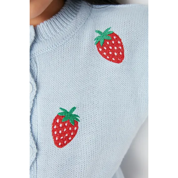 Gyzlar üçin kardigan TRENDYOLKIDS, Reňk: Açyk gök, Ölçeg: 5-6 ýaş, 4 image