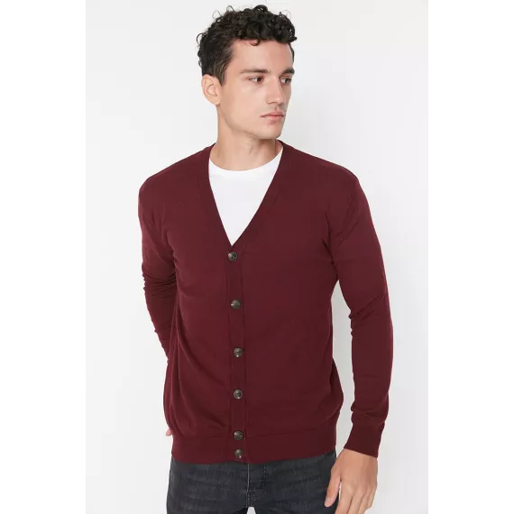 Кардиган TRENDYOL MAN, Цвет: Бордовый, Размер: XL, изображение 2