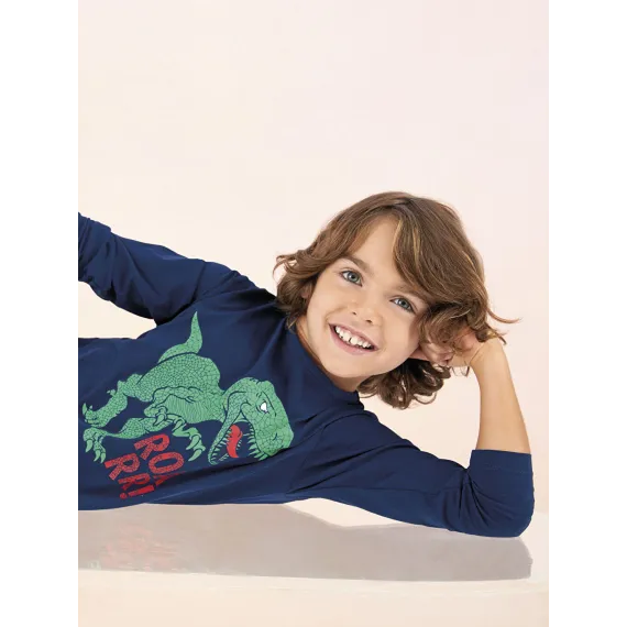 Пижамный комплект LC Waikiki, Цвет: Синий, Размер: 7-8 лет, изображение 4