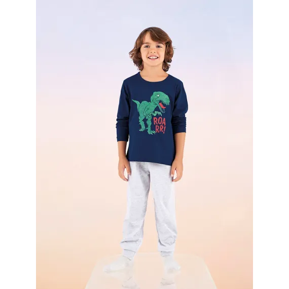 Пижамный комплект LC Waikiki, Цвет: Синий, Размер: 7-8 лет
