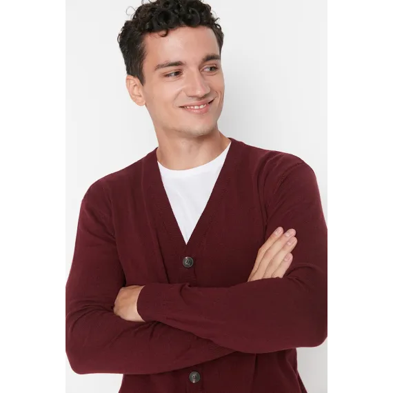 Кардиган TRENDYOL MAN, Цвет: Бордовый, Размер: M, изображение 3