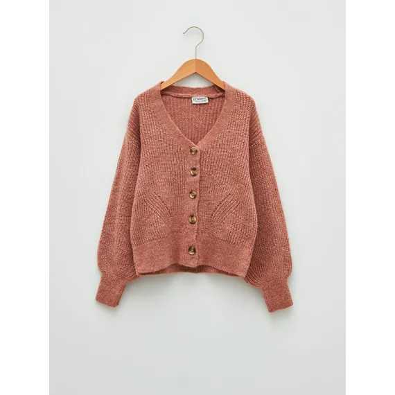 Gyzlar üçin kardigan LC Waikiki, Reňk: Gülgüne, Ölçeg: 9-10 ýaş