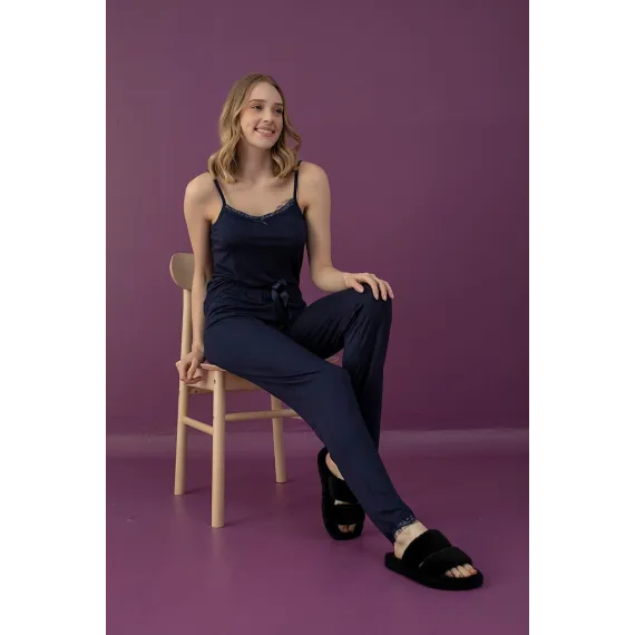 Zenan üçin pižama komplekti Eliz Homewear, Reňk: Goýy gök, Ölçeg: S