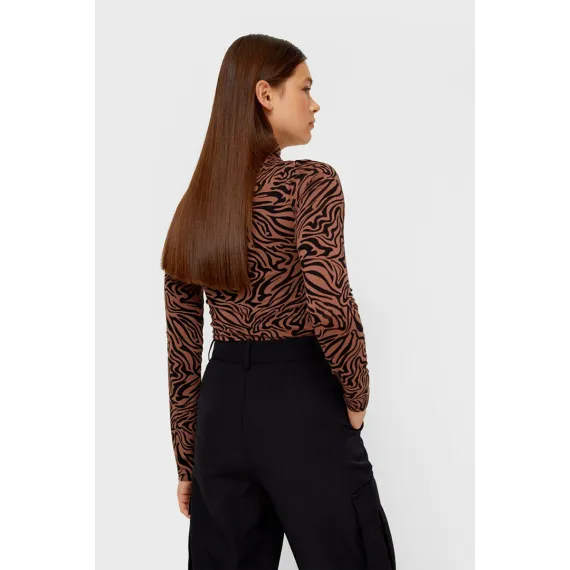 Футболка Stradivarius, Цвет: Коричневый, Размер: XS, изображение 2
