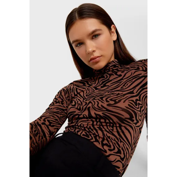 Футболка Stradivarius, Цвет: Коричневый, Размер: XS, изображение 5
