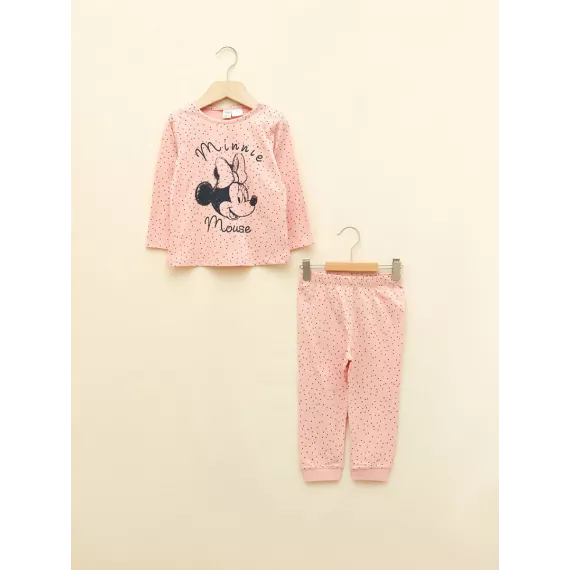 Kiçi gyz pižama komplekti LC Waikiki, Reňk: Gülgüne, Ölçeg: 9-12 aý, 4 image