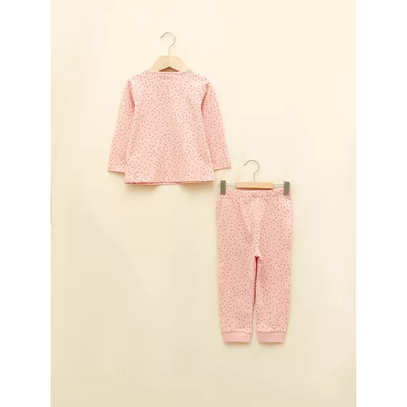 Kiçi gyz pižama komplekti LC Waikiki, Reňk: Gülgüne, Ölçeg: 9-12 aý, 5 image