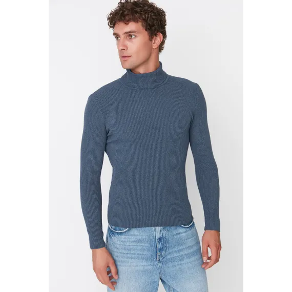 Erkekler üçin žempir TRENDYOL MAN, Reňk: Indigo, Ölçeg: 2XL, 3 image