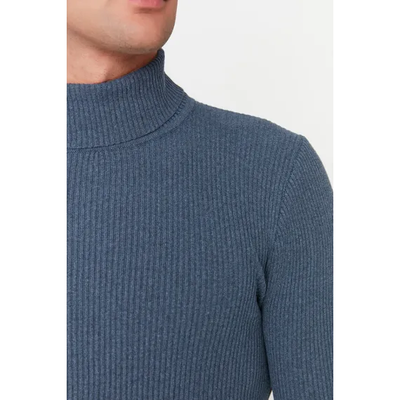 Erkekler üçin žempir TRENDYOL MAN, Reňk: Indigo, Ölçeg: 2XL, 4 image