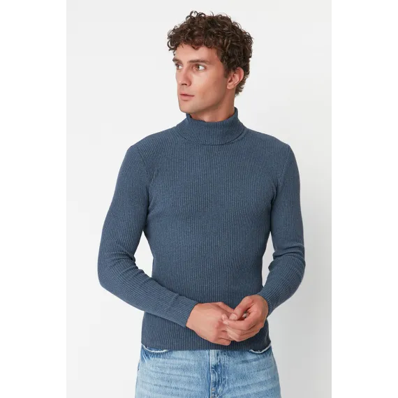Erkekler üçin žempir TRENDYOL MAN, Reňk: Indigo, Ölçeg: 2XL