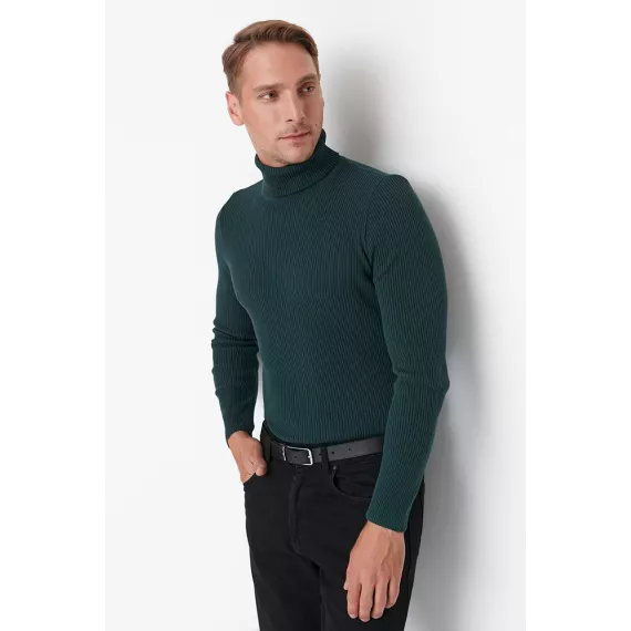 Свитер TRENDYOL MAN, Цвет: Изумрудный, Размер: 2XL, изображение 2