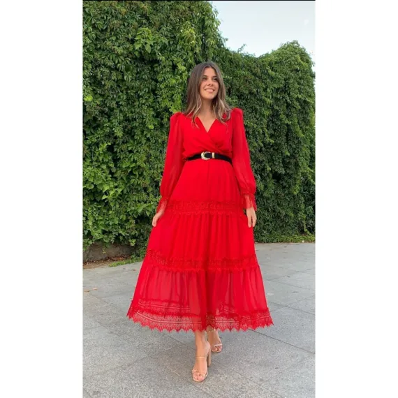 Zenanlaryň köýnegi Sems Fashion, Reňk: Gyzyl, Ölçeg: M