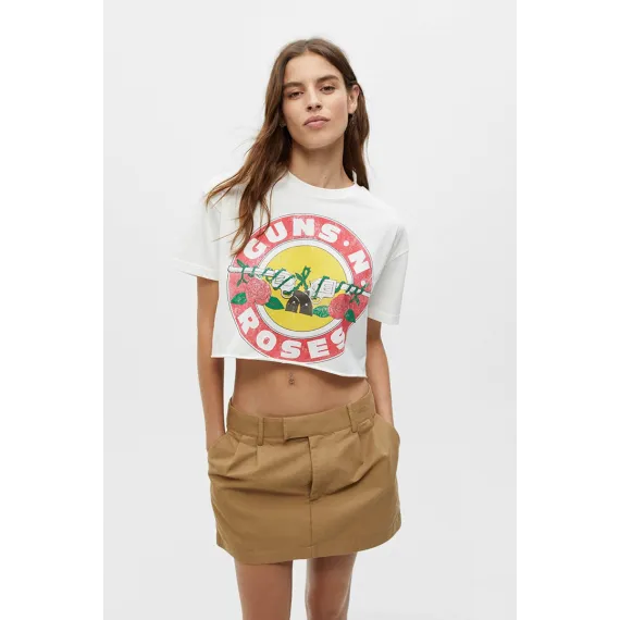 Zenan futbolka Pull & Bear, Reňk: Ak, Ölçeg: XS
