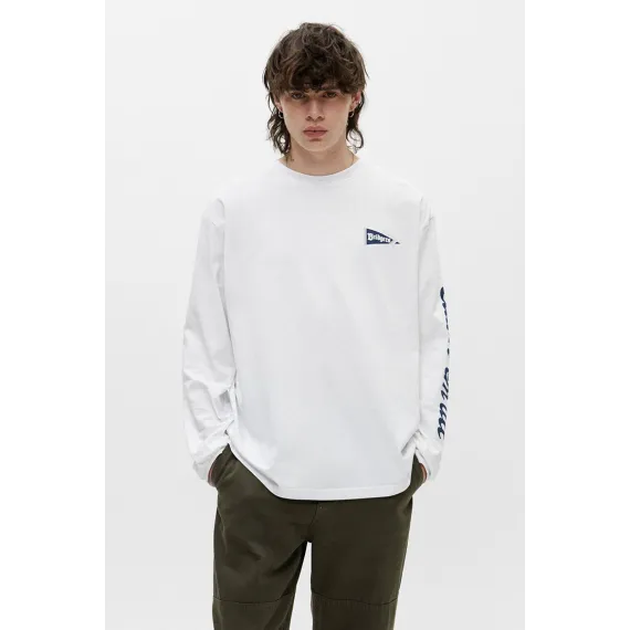 Erkek futbolka Pull & Bear, Reňk: Ak, Ölçeg: M