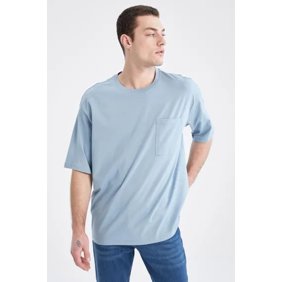 Футболка DeFacto, Цвет: Голубой, Размер: 2XL, изображение 3