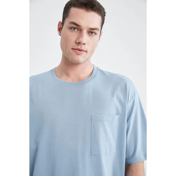 Футболка DeFacto, Цвет: Голубой, Размер: 2XL, изображение 5