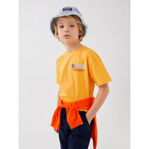 Футболка LC Waikiki, Цвет: Оранжевый, Размер: 5-6 лет, изображение 4