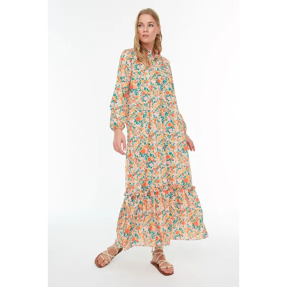 Платье TRENDYOL MODEST, Цвет: Оранжевый, Размер: 36
