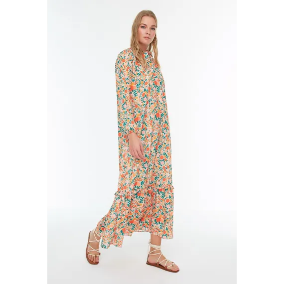 Платье TRENDYOL MODEST, Цвет: Оранжевый, Размер: 36, изображение 2