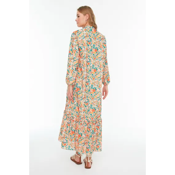 Платье TRENDYOL MODEST, Цвет: Оранжевый, Размер: 36, изображение 5