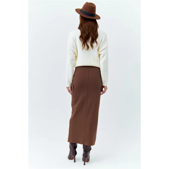 Юбка Tuba Butik, Цвет: Коричневый, Размер: S, изображение 3